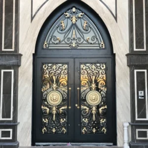 Lüks villa girişleri için görkemli dövme demir ferforje kapı tasarımları – Savfer.