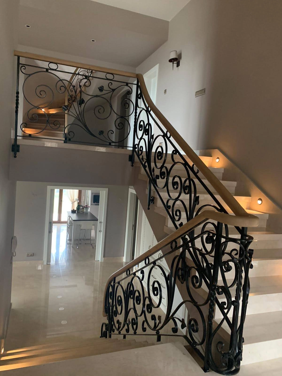 villa için ferforje merdiven korkuluğu