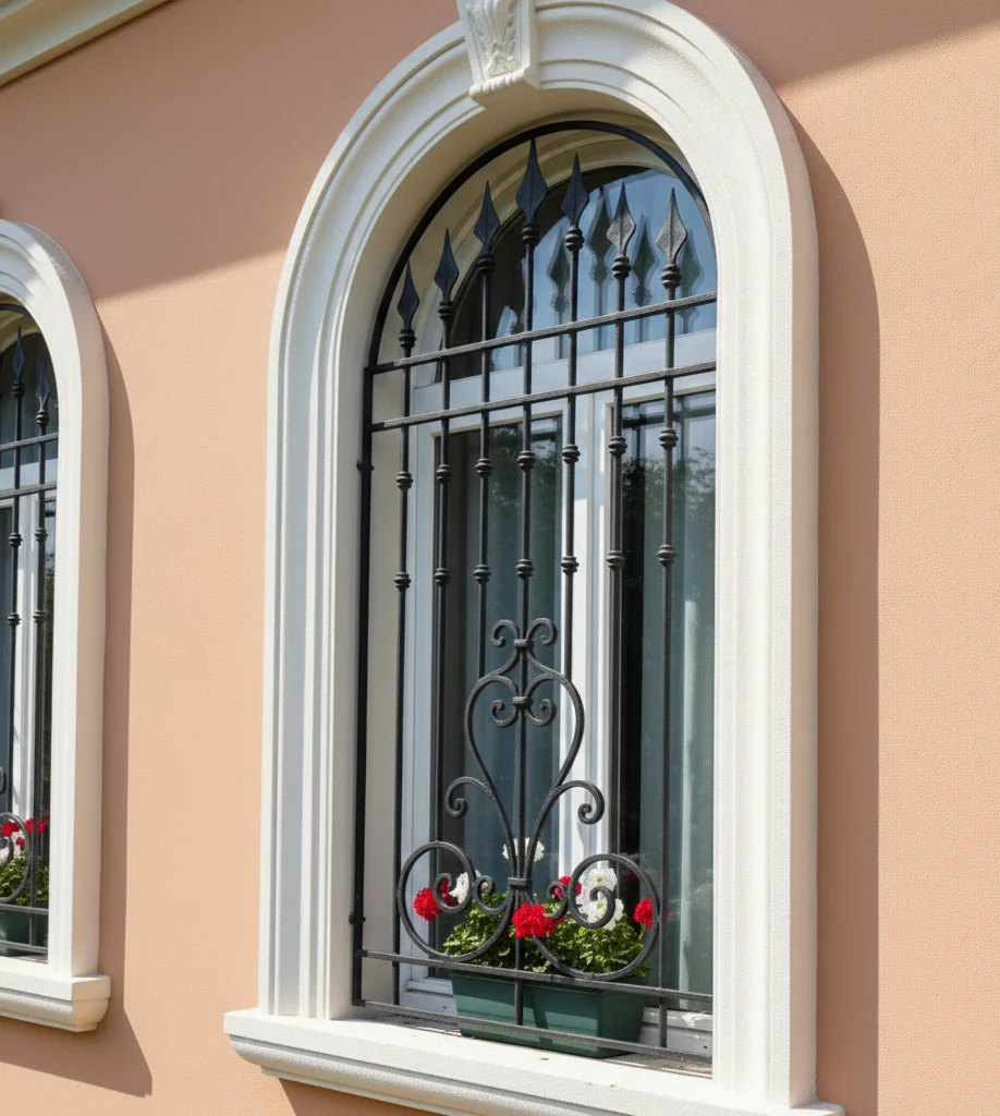 klasik tarz ferforje pencere korkuluğu